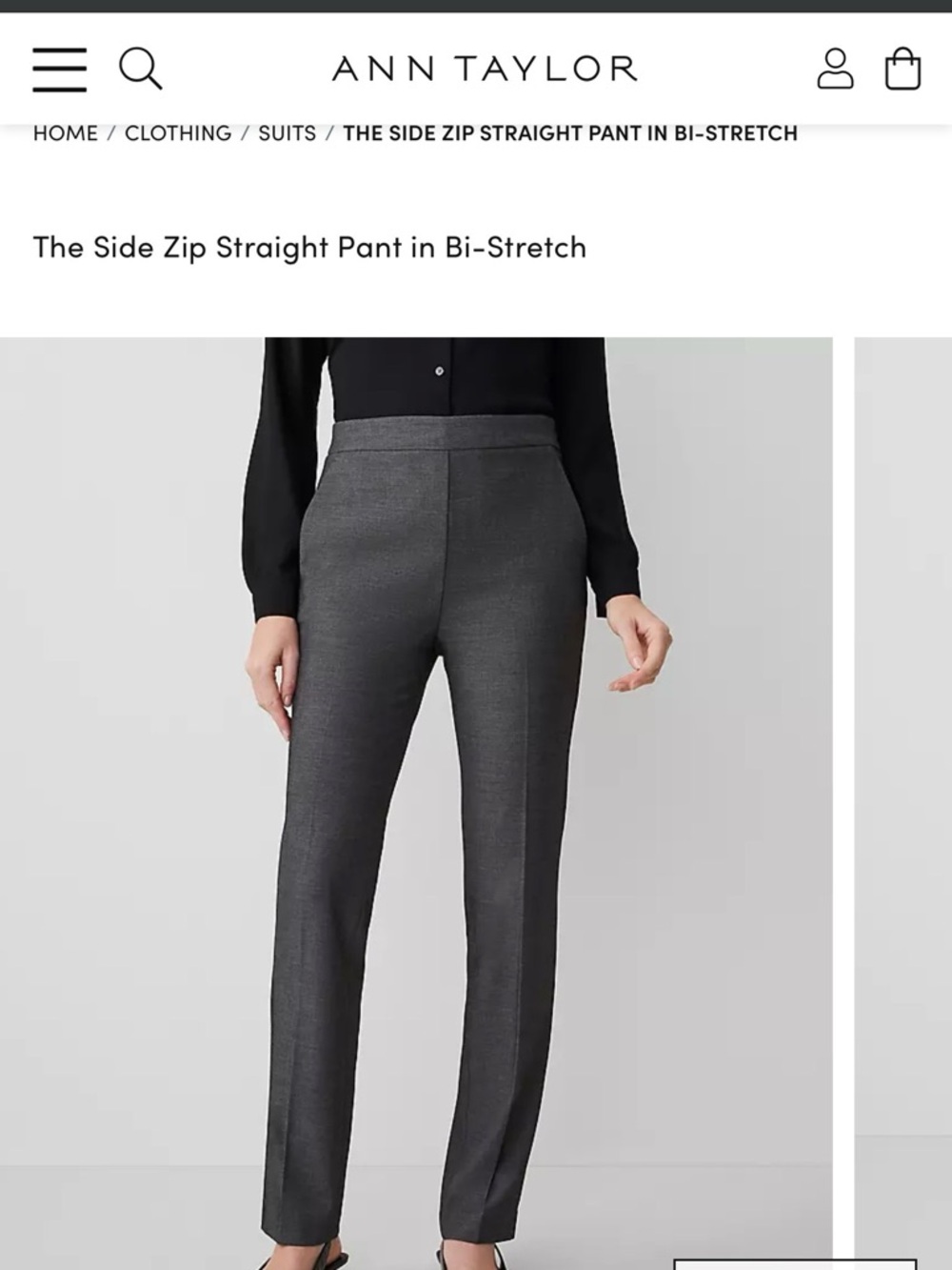 Ann Taylor Bi-Stretch Suit in Dark Grey - Picture 4 of 6